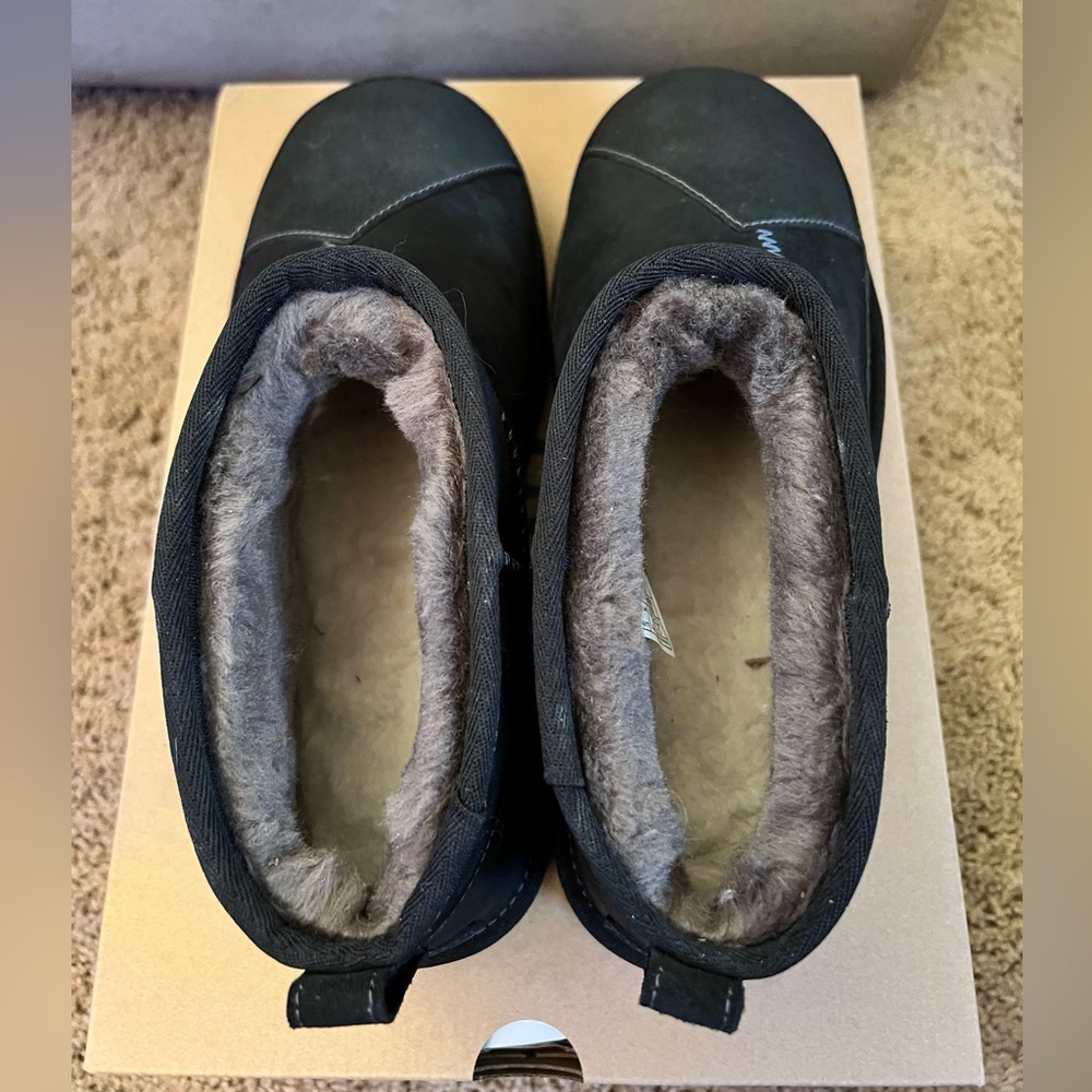 UGG CLASSIC ULTRA MINI REIMAGINED BLACK MULTI SUEDE WOMEN'S BOOTS SIZE US 10 NEW - Picture 2 of 7